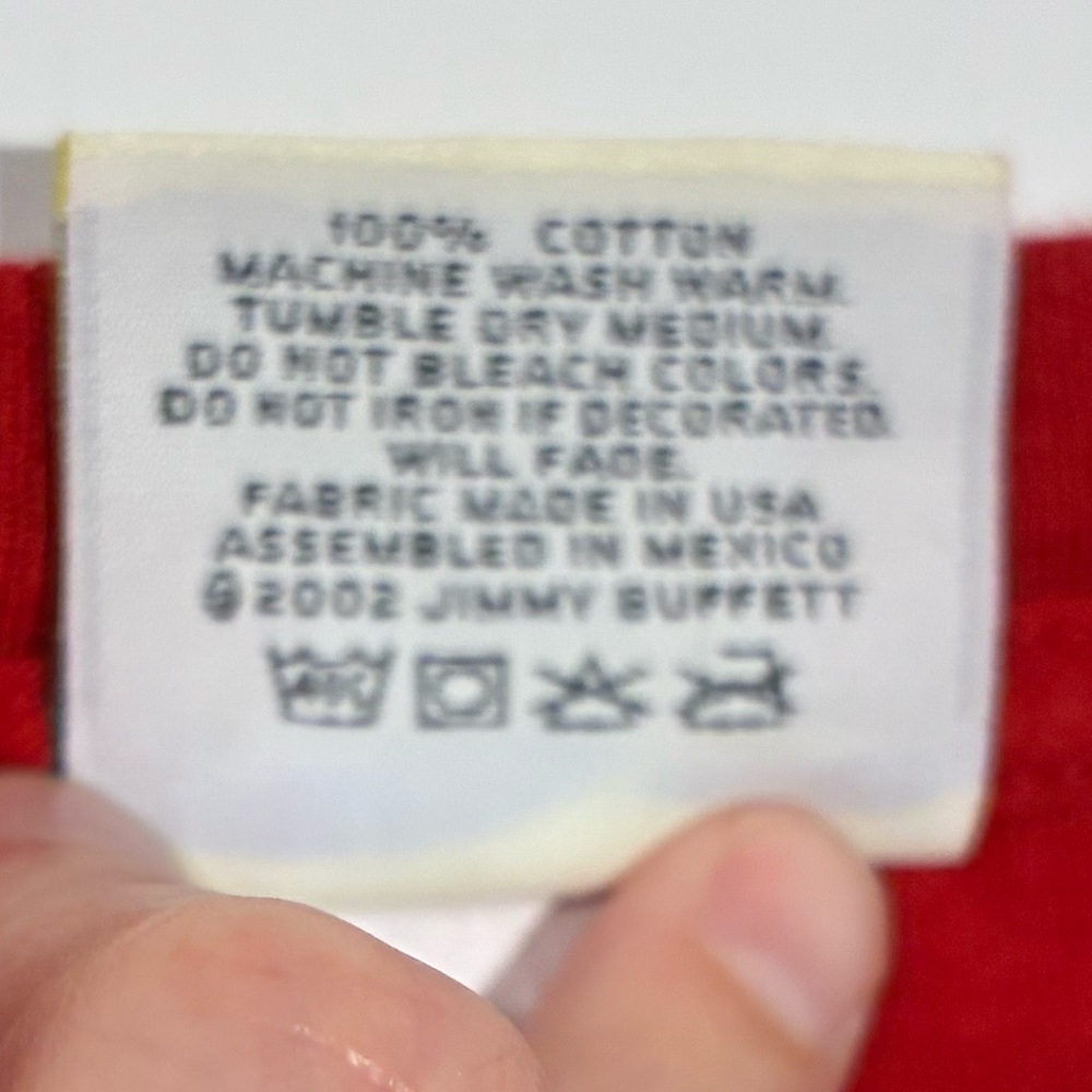 2002 Margaritaville Myrtle Beach Front & Back Graphic Tee Y2K Vintage Red Mens M - Picture 6 of 11